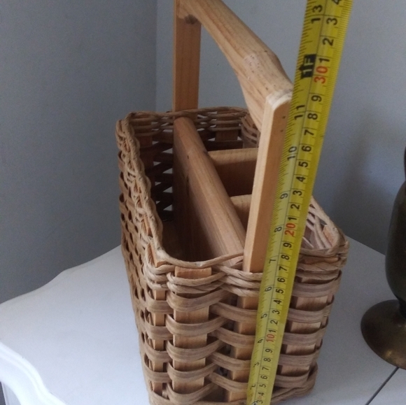 boho wicker rattan picnic basket utensils office - Picture 9 of 9